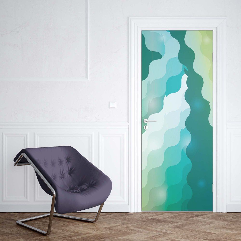 GLIX Fototapeta na dveře - Abstract Modern Green And Blue Pattern | 91x211 cm - GLIX DECO s.r.o.