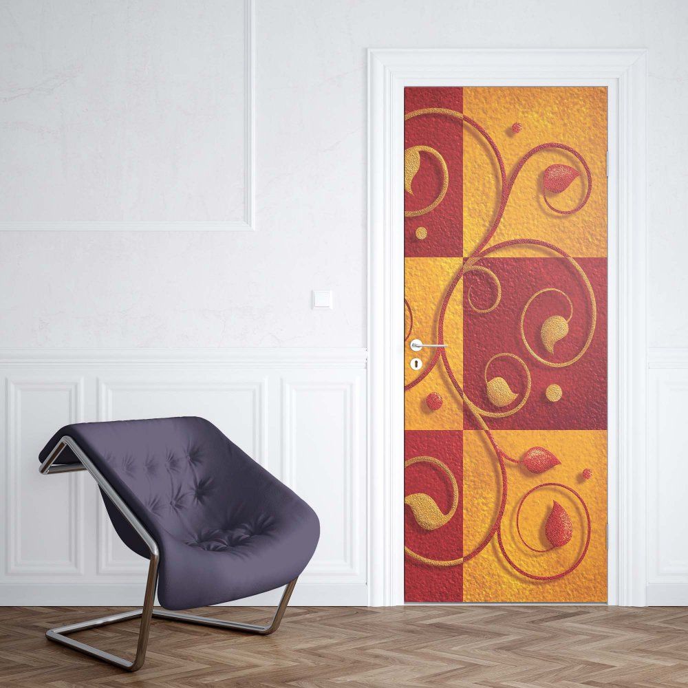 GLIX Fototapeta na dveře - Abstract Red And Orange Design | 91x211 cm - GLIX DECO s.r.o.