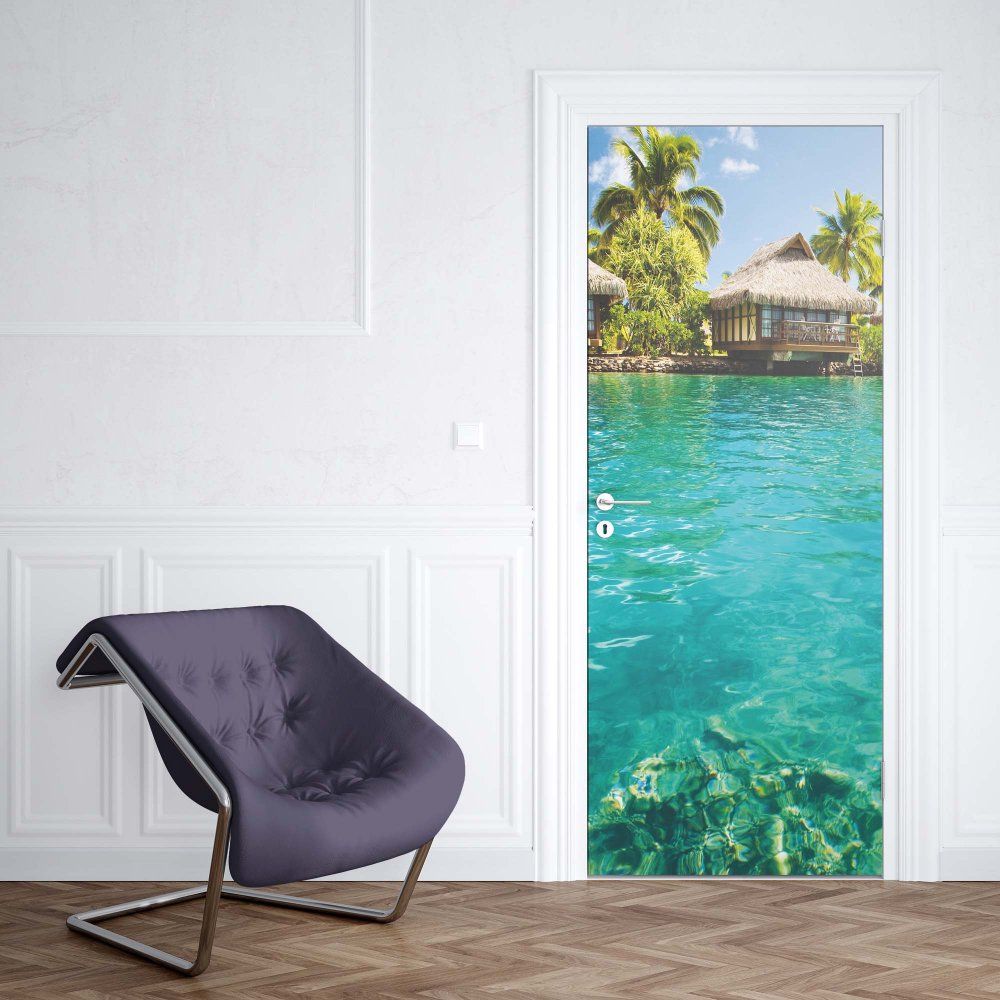 GLIX Fototapeta na dveře - Island Tropical Sea Paradise | 91x211 cm - GLIX DECO s.r.o.