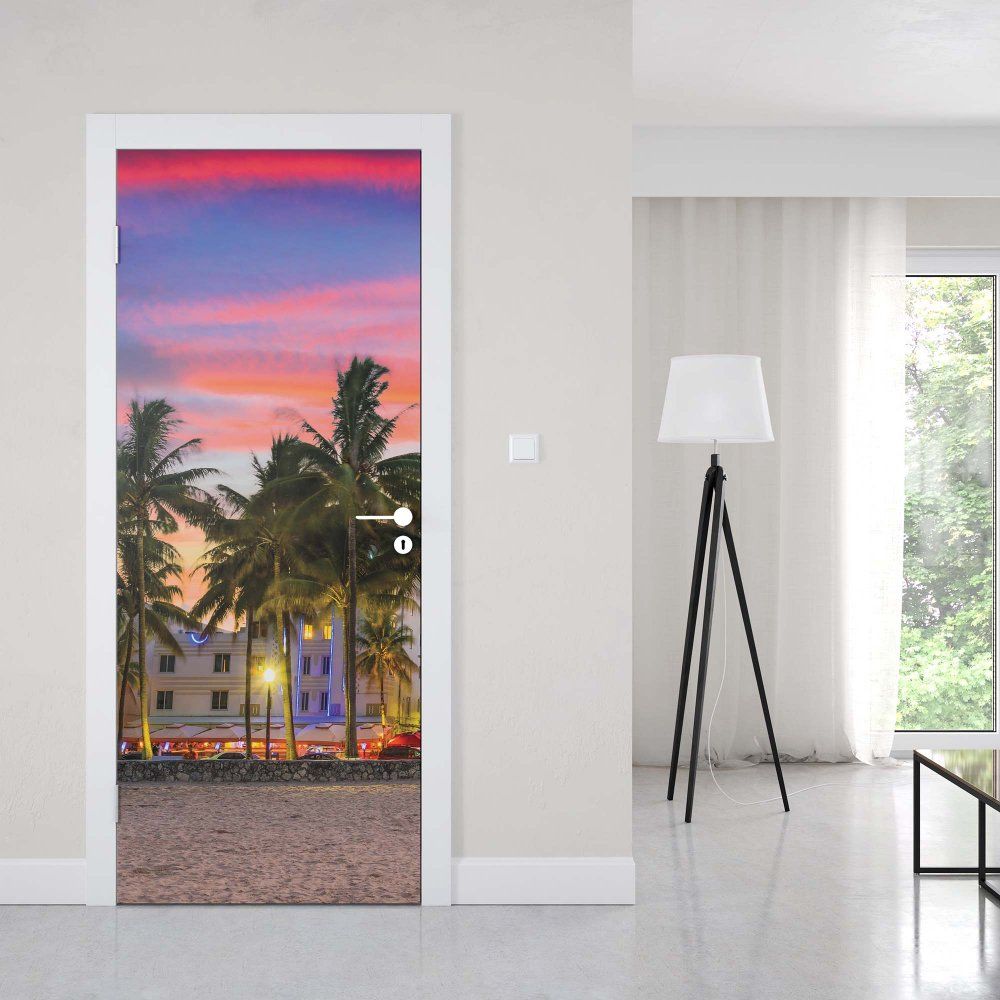 GLIX Fototapeta na dveře - Miami Sunset | 91x211 cm - GLIX DECO s.r.o.