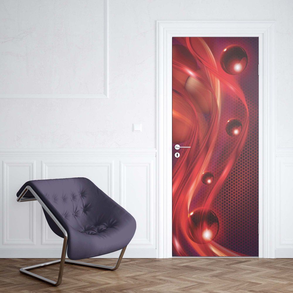 GLIX Fototapeta na dveře - Red Modern Abstract Design | 91x211 cm - GLIX DECO s.r.o.