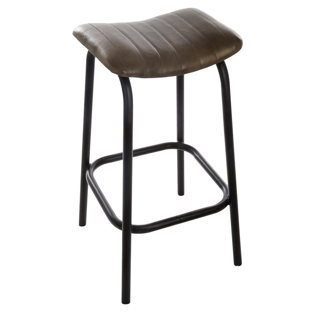 Atmosphera Barová židle z hnědé kůže, taburet, židle do kuchyně, barová stolička, kožené židle, hoker do kuchyně, kožené hokery - EMAKO.CZ s.r.o.