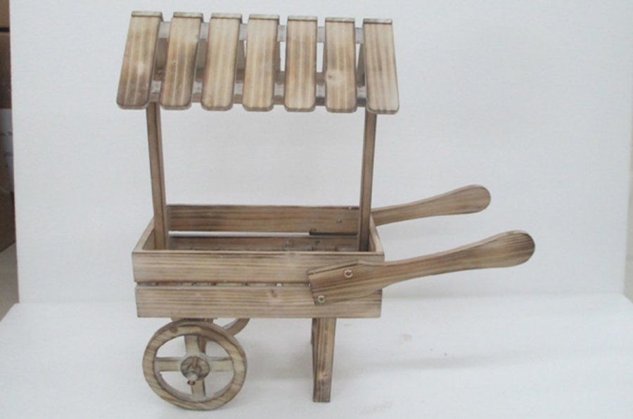 Autronic Truhlík dřevěný, tvar vozíku se stříškou DT1620 - ATAN Nábytek
