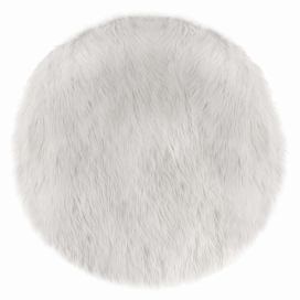 Atmosphera Elegantní bílý kulatý kobereček z umělé kožešiny