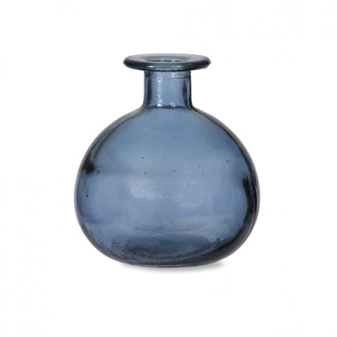 Modrá kulatá váza z recyklovaného skla Garden Trading Blue, ø 11 cm - Bonami.cz
