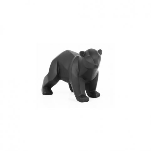 Matně černá soška PT LIVING Origami Bear, výška 11 cm - Bonami.cz