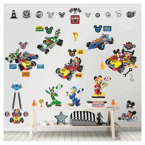 Mickey Mouse závody - samolepka na zeď - GLIX DECO s.r.o.