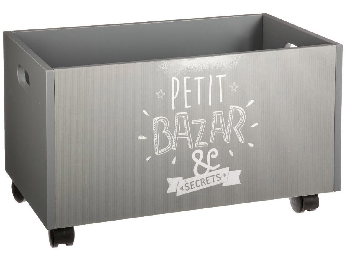 Atmosphera for kids Úložný box na hračky na kolečkách PETIT BAZAR, 48 x 30 x 28 cm, šedý - EDAXO.CZ s.r.o.