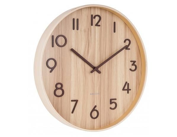 Světle hnědé nástěnné hodiny z lipového dřeva Karlsson Pure Medium, ø 40 cm - Bonami.cz