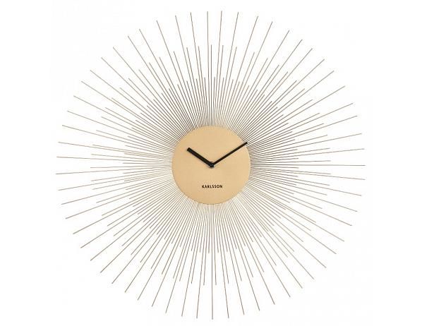 Nástěnné hodiny ve zlaté barvě Karlsson Peony Large, ø 60 cm - Bonami.cz
