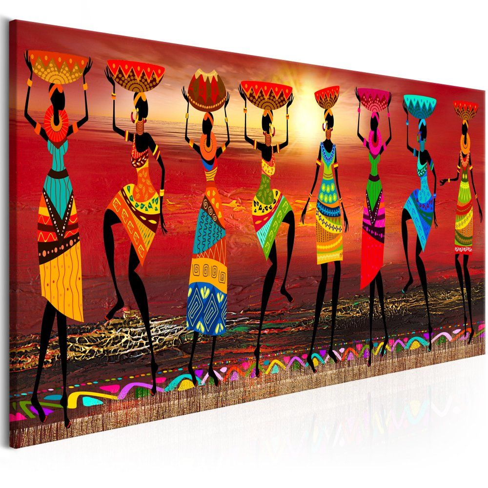 Obraz na plátně Bimago - African Women Dancing 150x50 cm - GLIX DECO s.r.o.