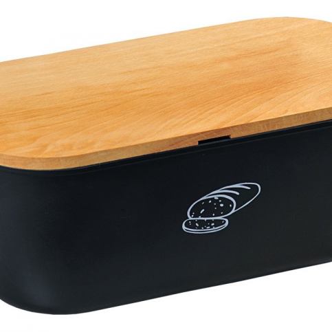 Kesper Černá chlebovka s krájecím prkénkem z bukového dřeva, designový box na pečivo z melaminu. - EMAKO.CZ s.r.o.