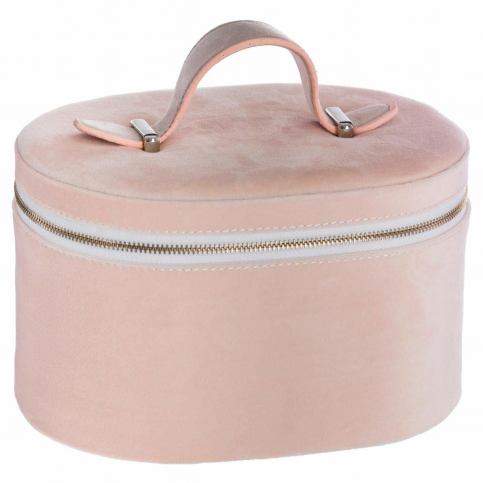 Emako Růžový velurový kufřík se zrcátkem – organizér na kosmetiku nebo bižuterii - EMAKO.CZ s.r.o.