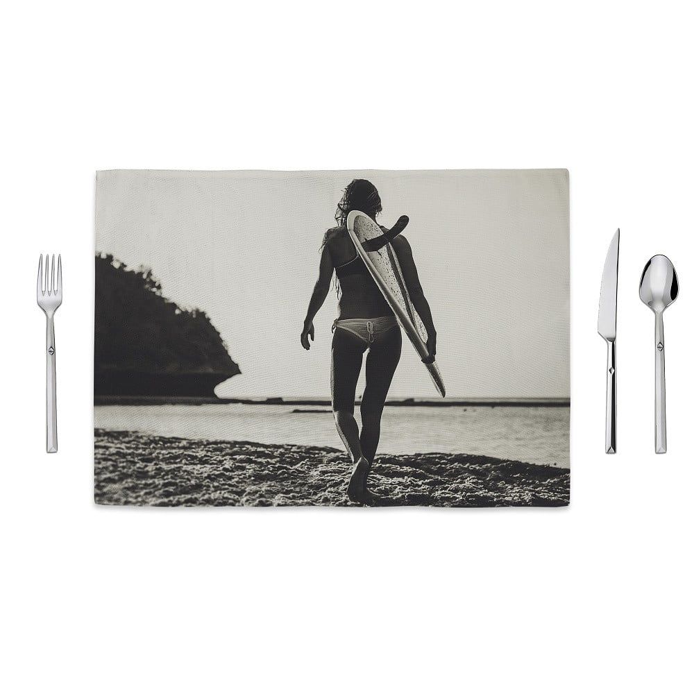 Černobílé prostírání Home de Bleu Tropical Surf, 35 x 49 cm - Bonami.cz