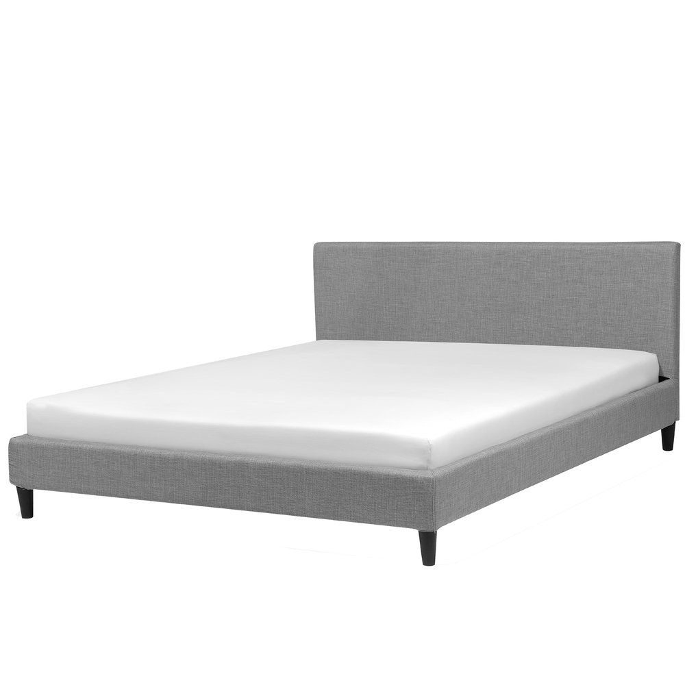 Čalouněná postel ve světle šedé barvě 180 x 200 cm FITOU - Beliani.cz