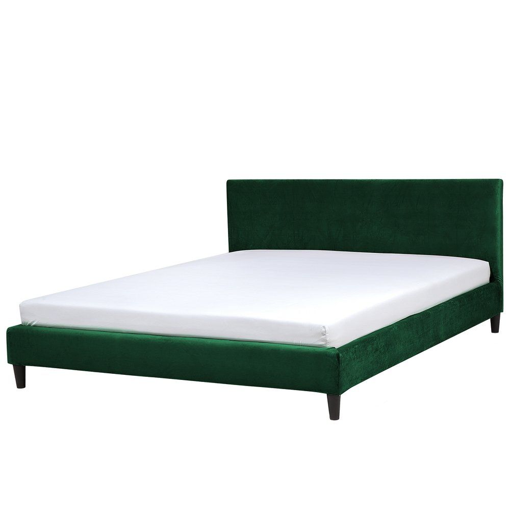 Čalouněná postel v tmavě zeleném sametu 180 x 200 cm FITOU - Beliani.cz