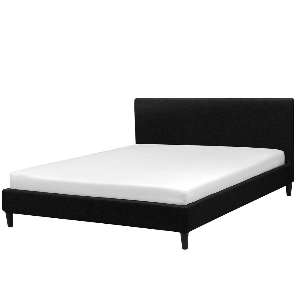 Čalouněná postel v černé barvě 160 x 200 cm FITOU - Beliani.cz
