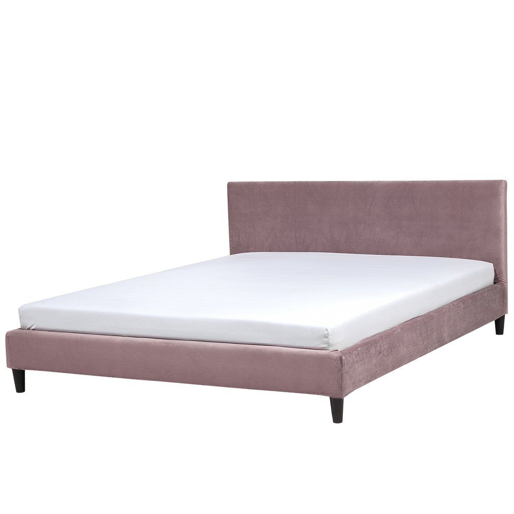 Čalouněná postel v růžovém sametu 180 x 200 cm FITOU - Beliani.cz
