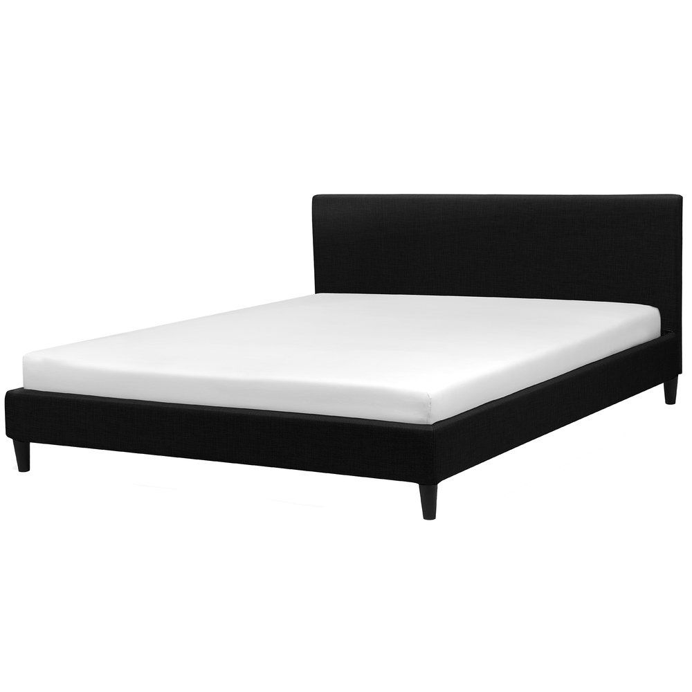 Čalouněná postel v černé barvě 180 x 200 cm FITOU - Beliani.cz