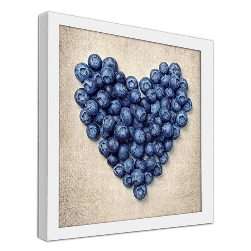 CARO Obraz v rámu - A Berry Heart Bílá 20x20 cm - GLIX DECO s.r.o.
