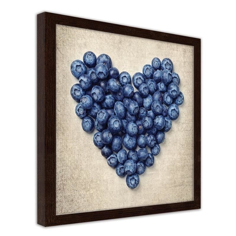 CARO Obraz v rámu - A Berry Heart Hnědá 20x20 cm - GLIX DECO s.r.o.
