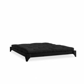 Černá postel z borovicového dřeva Karup Design Elan, 140 x 200 cm