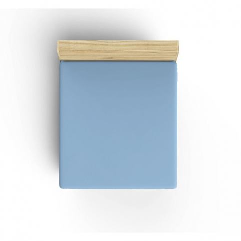 Světle modré neelastické bavlněné prostěradlo na jednolůžko Caresso, 90 x 190 cm - Bonami.cz