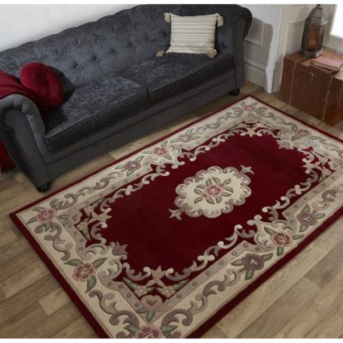 Červený vlněný koberec Flair Rugs Aubusson, 75 x 150 cm Bonami.cz