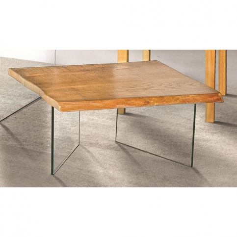 Skleněný konferenční stolek s deskou z jasanové dýhy Evergreen House Luis - Bonami.cz