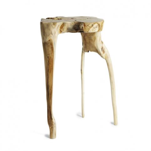 Příruční stolek z teakového dřeva Simla Jungle, ⌀ 40 cm - Bonami.cz