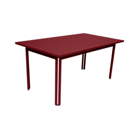 Červený zahradní kovový jídelní stůl Fermob Costa, 160 x 80 cm - Bonami.cz