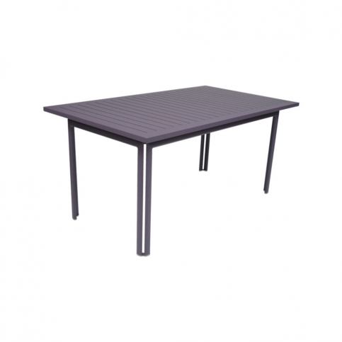 Fialovomodrý zahradní kovový jídelní stůl Fermob Costa, 160 x 80 cm - Bonami.cz