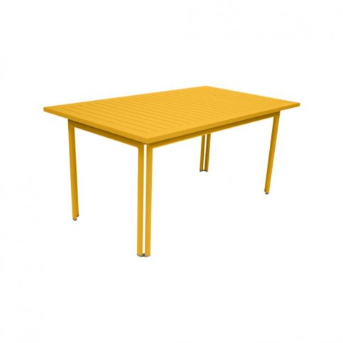 Žlutý zahradní kovový jídelní stůl Fermob Costa, 160 x 80 cm - Bonami.cz