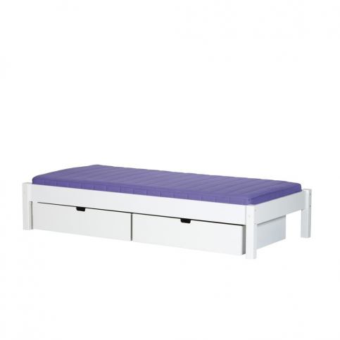 Bílá dětská postel s 2 zásuvkami Manis-h Ull, 90 x 160 cm - Bonami.cz