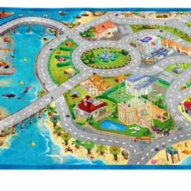 Dětský koberec Ultra Soft Město s pláží