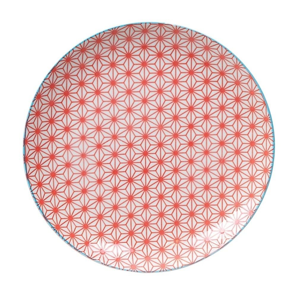 Červený porcelánový talíř Tokyo Design Studio Star, ⌀ 25,7 cm - Bonami.cz