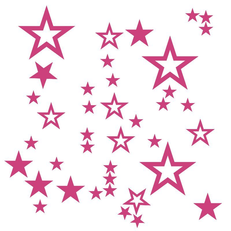 Pieris design Hvězdičky a hvězdy - sada samolepek na zeď bílá - Pieris design