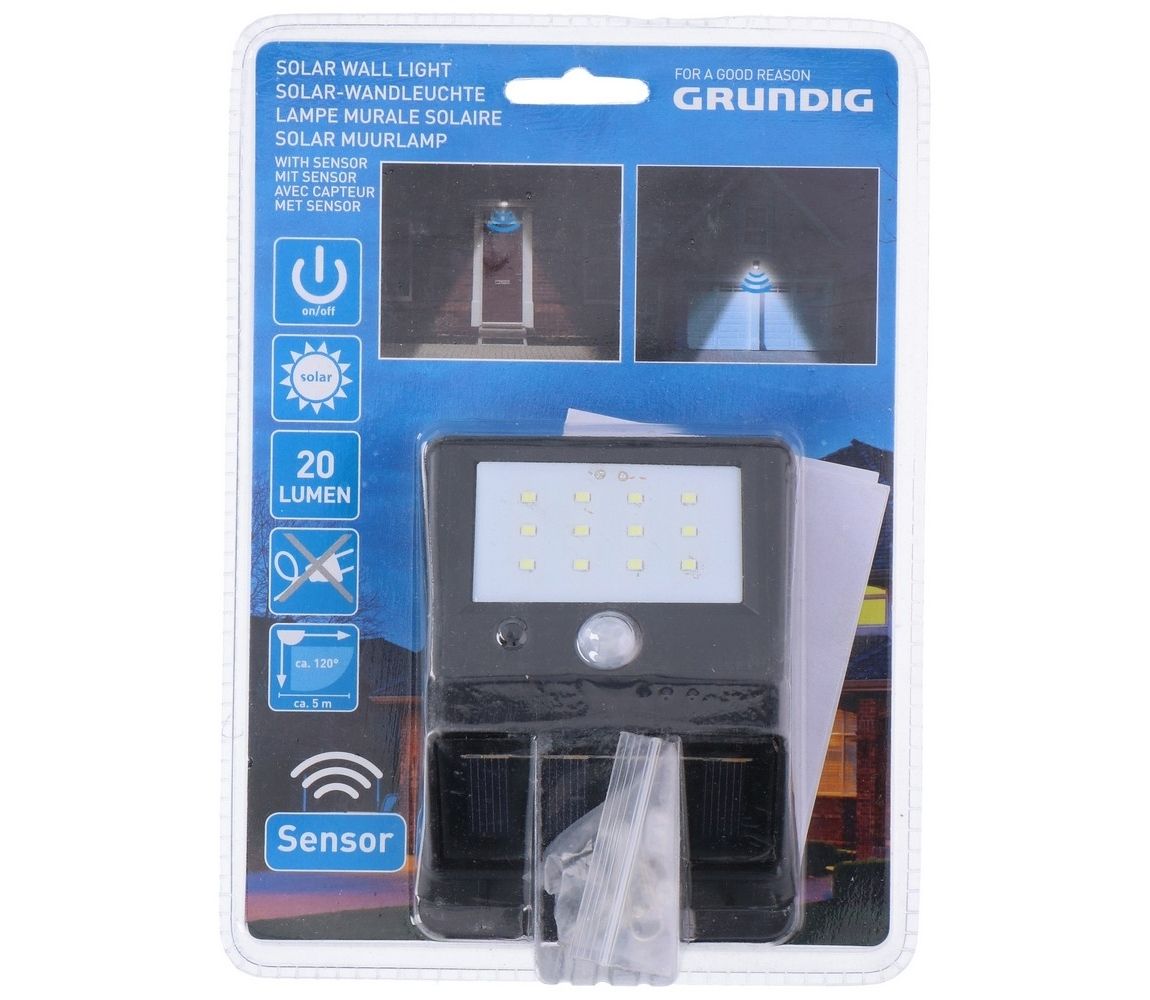 Grundig Grundig - LED Solární svítidlo se senzorem 1xLED/0,25W/1xAA  -  Svět-svítidel.cz
