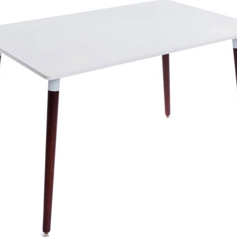 BHM Germany Jídelní stůl, 120 cm, deska bílá, nohy cappuccino, moderní jednoduchý design - M DUM.cz