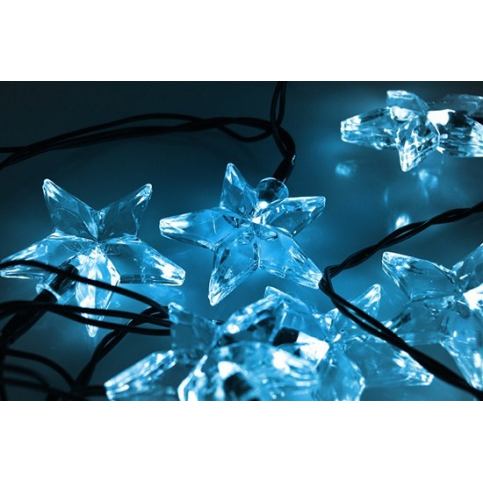 LED vánoční řetěz, hvězdy, 20 LED, 3m, přívod 3m, IP20, modrá - Rozsvitsi.cz - svítidla