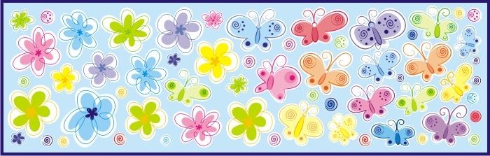 Mint Kitten Dekorace na zeď Motýli, květiny, kolečka Varianta: Motýli, květiny, kolečka - 1,5 m2 - M DUM.cz