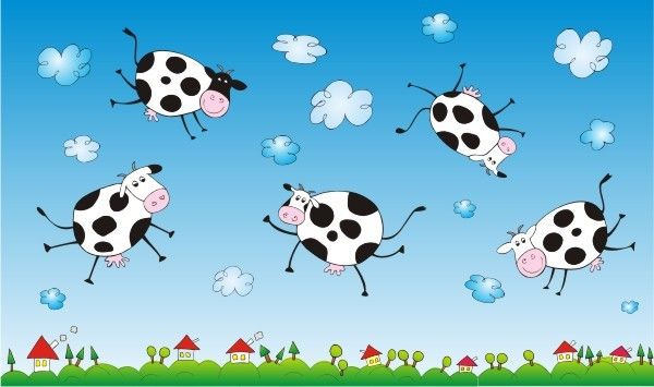 Mint Kitten Samolepící dekorace létající krávy Varianta: Samolepící dekorace létající krávy 2,4 m2 - M DUM.cz