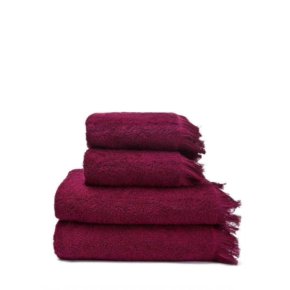 Sada 2 červených ručníků a 2 osušek ze 100% bavlny Bonami Selection, 50 x 90 + 70 x 140 cm - Bonami.cz