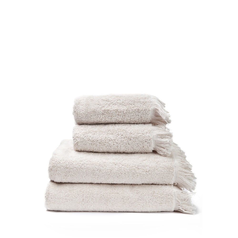 Sada 2 krémových ručníků a 2 osušek ze 100% bavlny Bonami Selection, 50 x 90 + 70 x 140 cm - Bonami.cz
