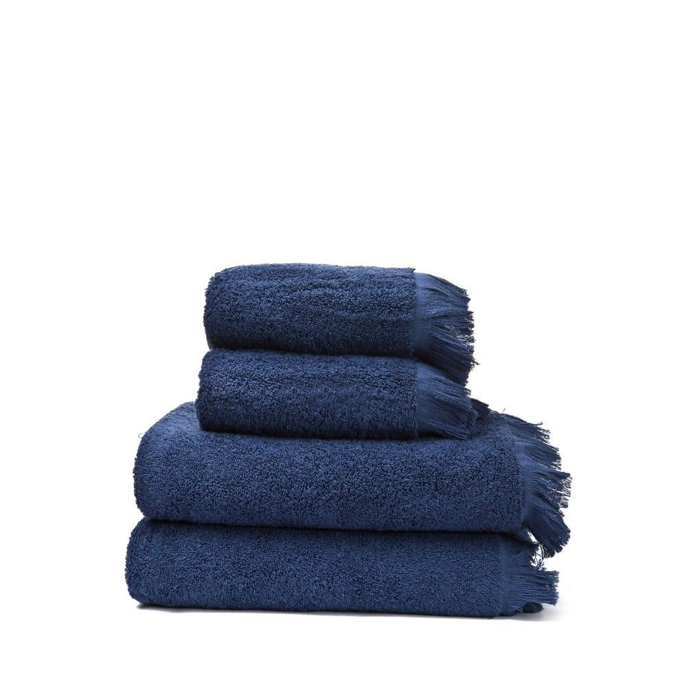 Sada 2 námořnicky modrých ručníků a 2 osušek ze 100% bavlny Bonami Selection, 50 x 90 + 70 x 140 cm - Bonami.cz