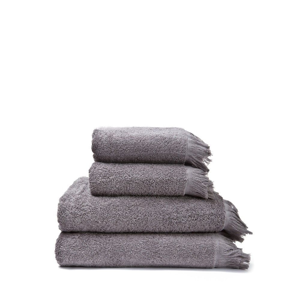 Sada 2 šedých ručníků a 2 osušek ze 100% bavlny Bonami Selection, 50 x 90 + 70 x 140 cm - Bonami.cz