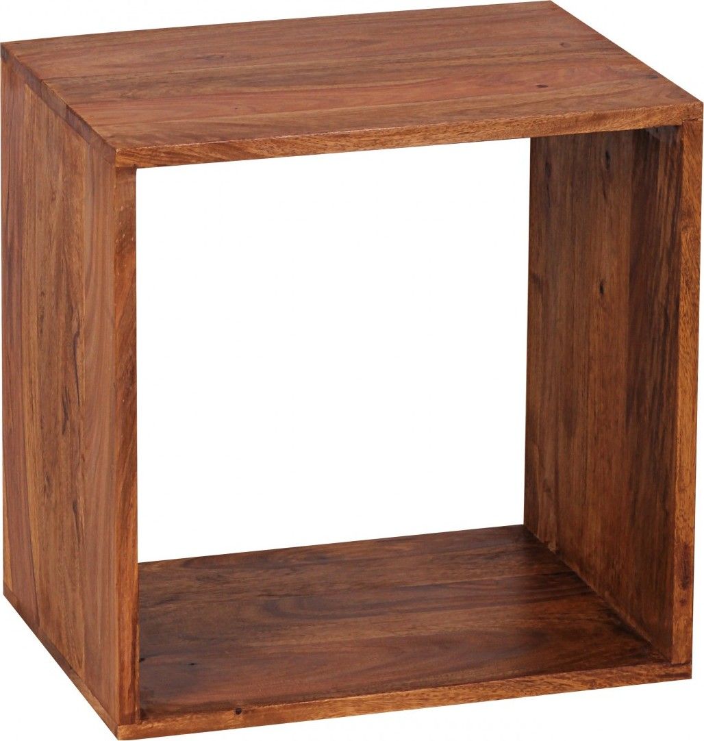 Brüxxi Odkládací stolek / regál Mumbai cube, 43,5 cm, masiv Sheesham Barva: Sheesham - M DUM.cz