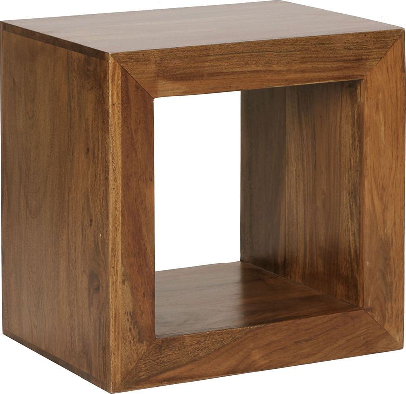 Brüxxi Odkládací stolek / regál Mumbai cube, 44 cm, masiv Sheesham Barva: Sheesham - M DUM.cz