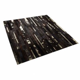 Hnědozlatý patchwork koberec z hovězí kůže 200x200 cm ARTVIN