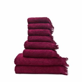 Sada 6 červených ručníků a 2 osušek ze 100% bavlny Bonami